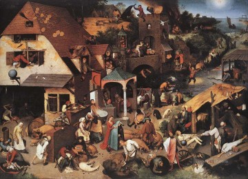 Ola Pintura al %C3%B3leo - Proverbios holandeses Pieter Bruegel el Viejo, campesino renacentista flamenco